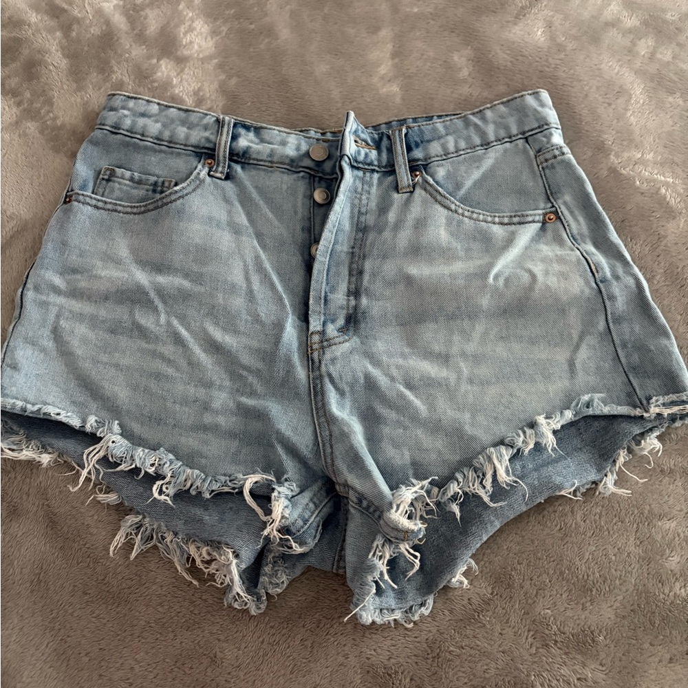 Wild Fable Light Blue Frayed Jean Shorts